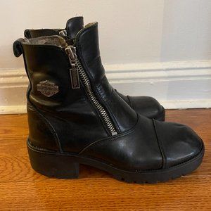 Harley Davidson black leather chelsea boots